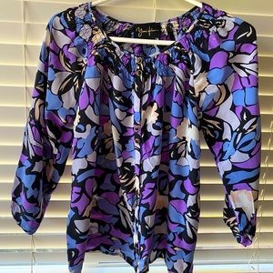 Preloved gorgeous Yumi Kim silk 3/4 SLV top XS